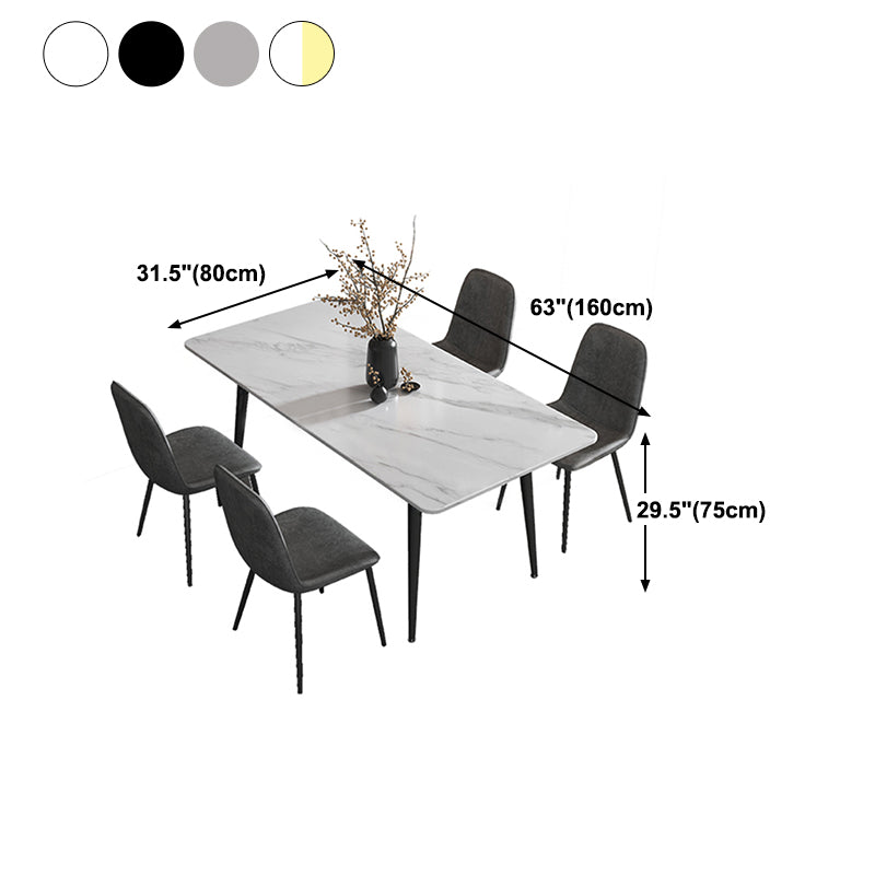 Stone Top Dining Table Industrial 4 Legs  Dining Table for Dining Room