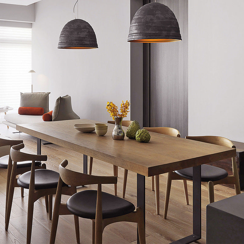 Solid Wood Dining Table Industrial Rectangle Table with Sled Base