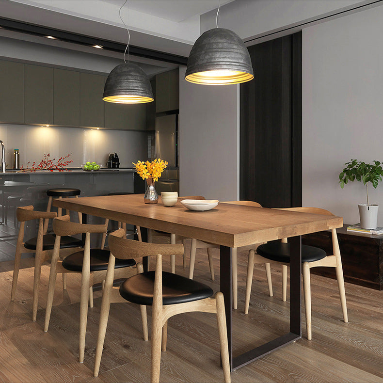 Solid Wood Dining Table Industrial Rectangle Table with Sled Base