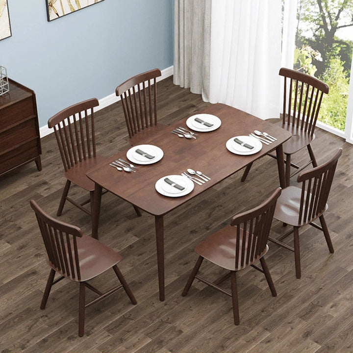 Solid Wood Dining Table Rectangle Contemporary Dining Table with 4 Legs