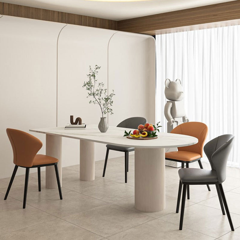 Stone Top Dining Table Contemporary Dining Table with 3 Legs