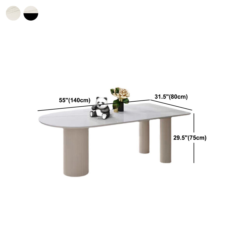 Stone Top Dining Table Contemporary Dining Table with 3 Legs