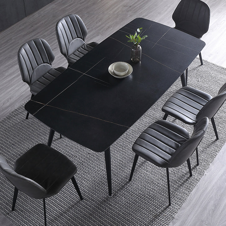 Rectangle Dining Table Industrial Stone Dining Table with 4 Legs