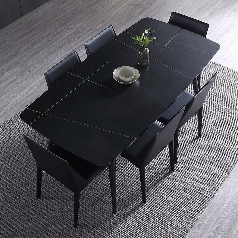Rectangle Dining Table Industrial Stone Dining Table with 4 Legs