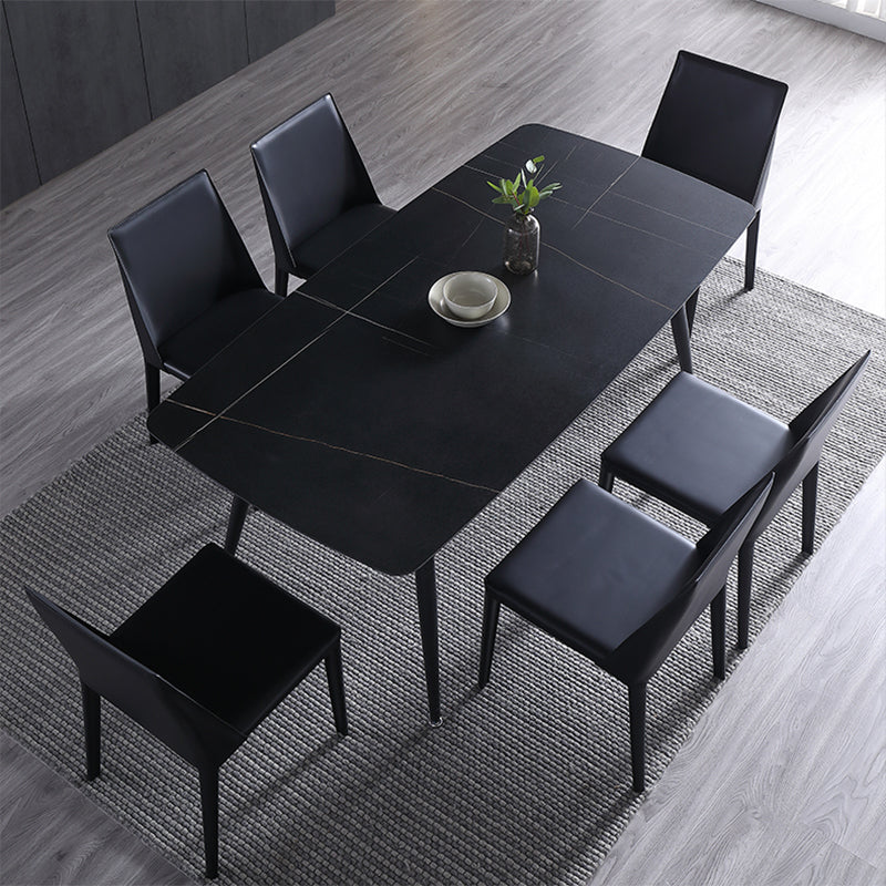 Rectangle Dining Table Industrial Stone Dining Table with 4 Legs