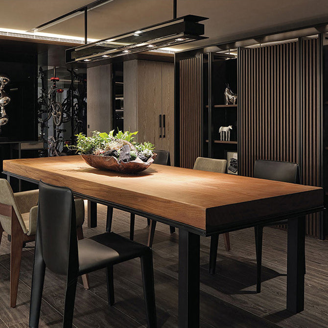 Solid Wood Dining Table Contemporary Rectangle Dining Table with 4 Legs