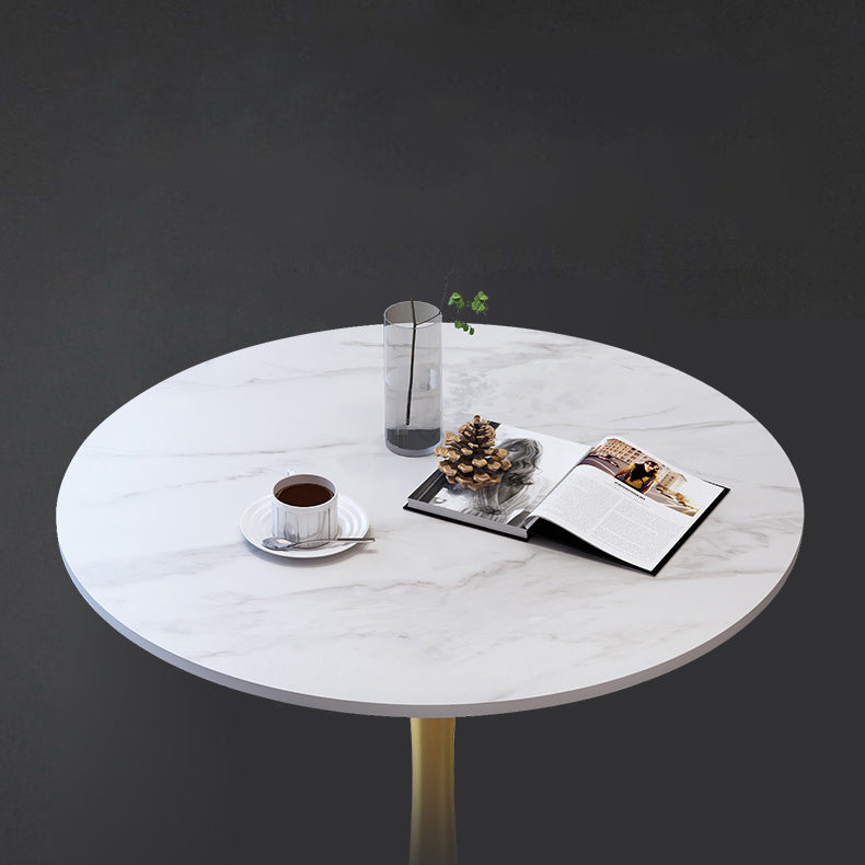 Traditional Luxury Dining Table Stone Dining Table with Metal Base