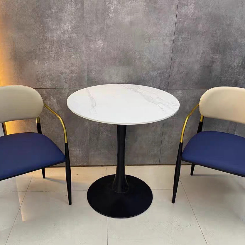 Traditional Luxury Dining Table Stone Dining Table with Metal Base