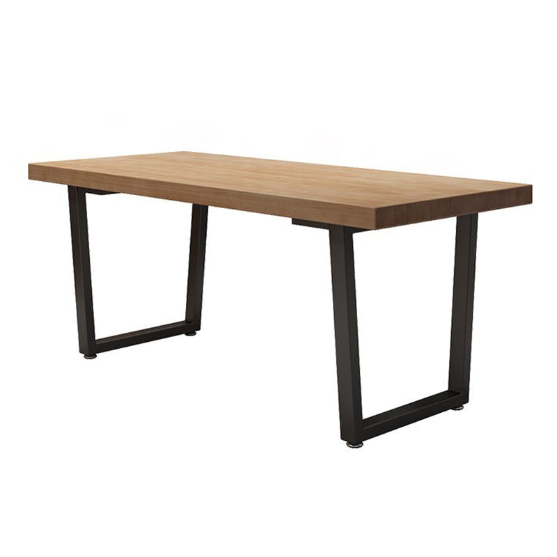Pine Solid Wood Dining Table Rectangle Dining Table with Double Pedestal