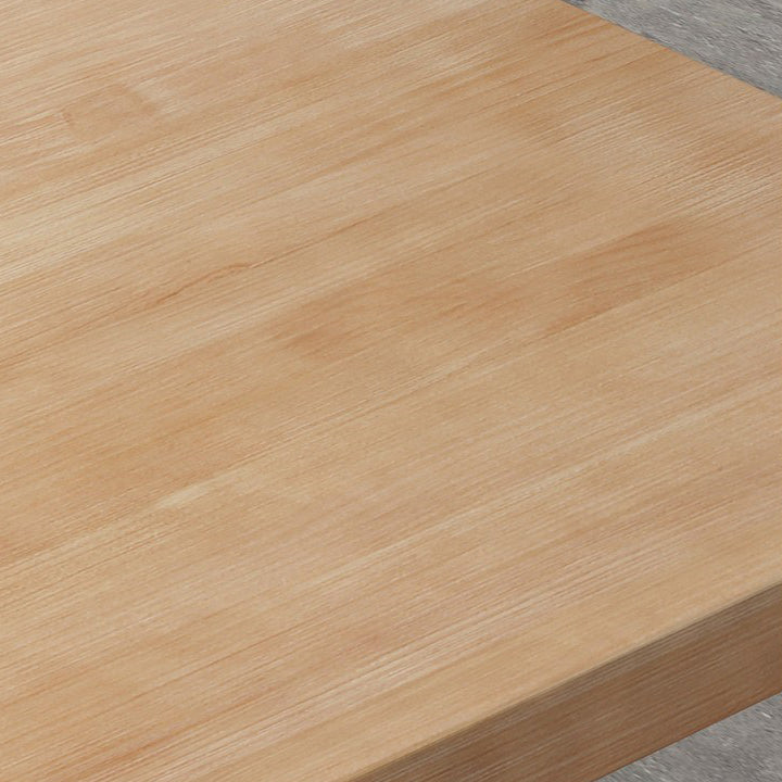 Pine Solid Wood Dining Table Rectangle Dining Table with Double Pedestal