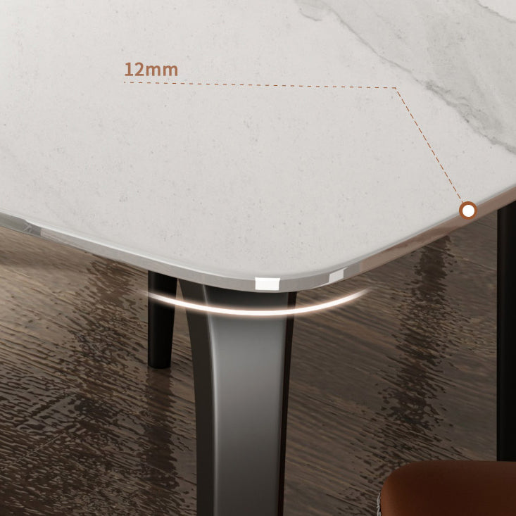 Rectangle Dining Table Industrial Dining Table with Black Frame