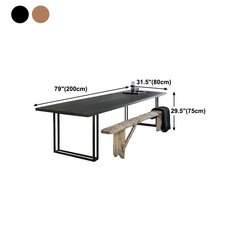 Wood Dining Table Traditional Luxury Rectangle Table with Sled Base