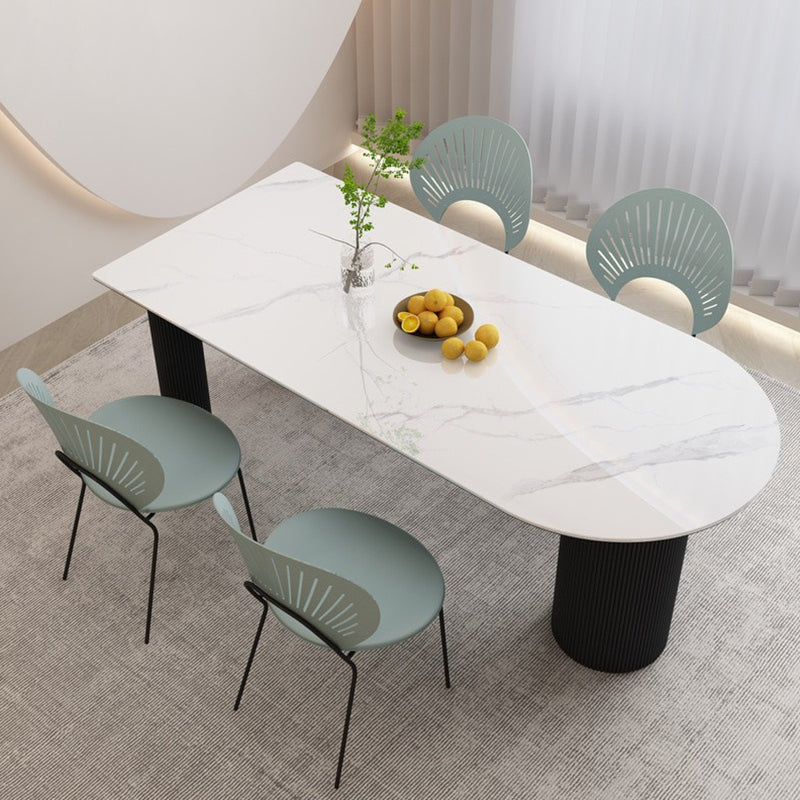 Contemporary Dining Table Stone Top Dining Table with 3 Legs