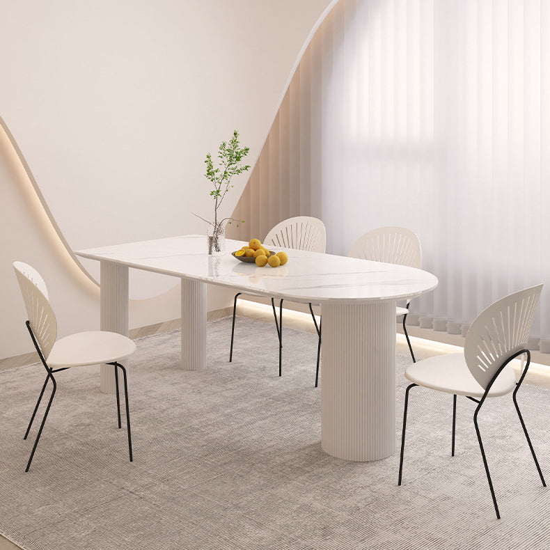 Contemporary Dining Table Stone Top Dining Table with 3 Legs