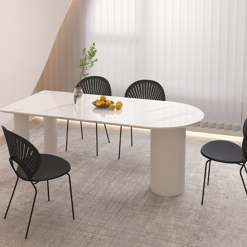 Contemporary Dining Table Stone Top Dining Table with 3 Legs