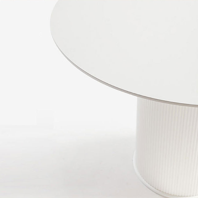 Round Dining Table Modern Black-white Furniture with Pedestal Base for Home