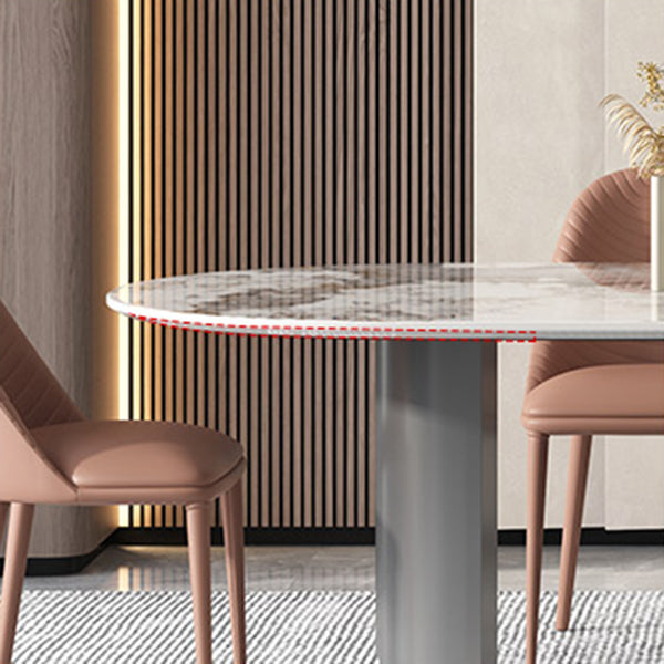 Stone Dining Table Traditional Luxury Dining Table with Double Pedestal