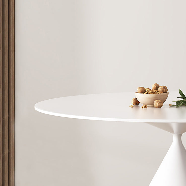 Round Dining Table Stone Dining Table in Black and White with Pedestal