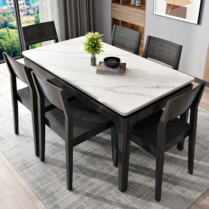 White Stone Table Mid-Century Modern Dining Table with 4 Legs