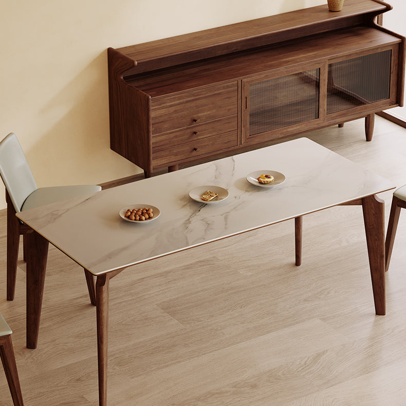 Rectangle Dining Table Mid-Century Modern Dining Table with 4 Legs