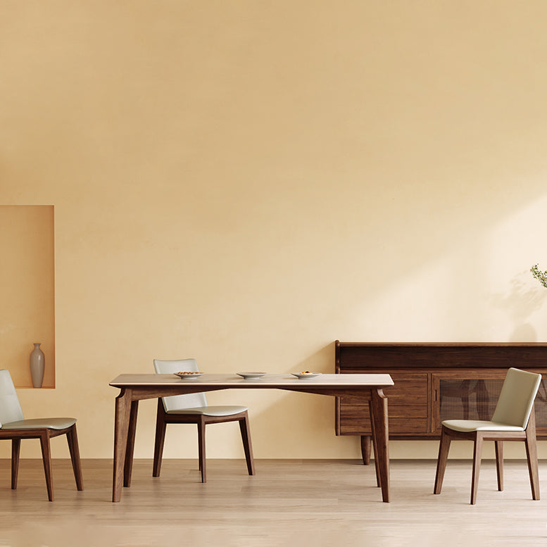 Rectangle Dining Table Mid-Century Modern Dining Table with 4 Legs