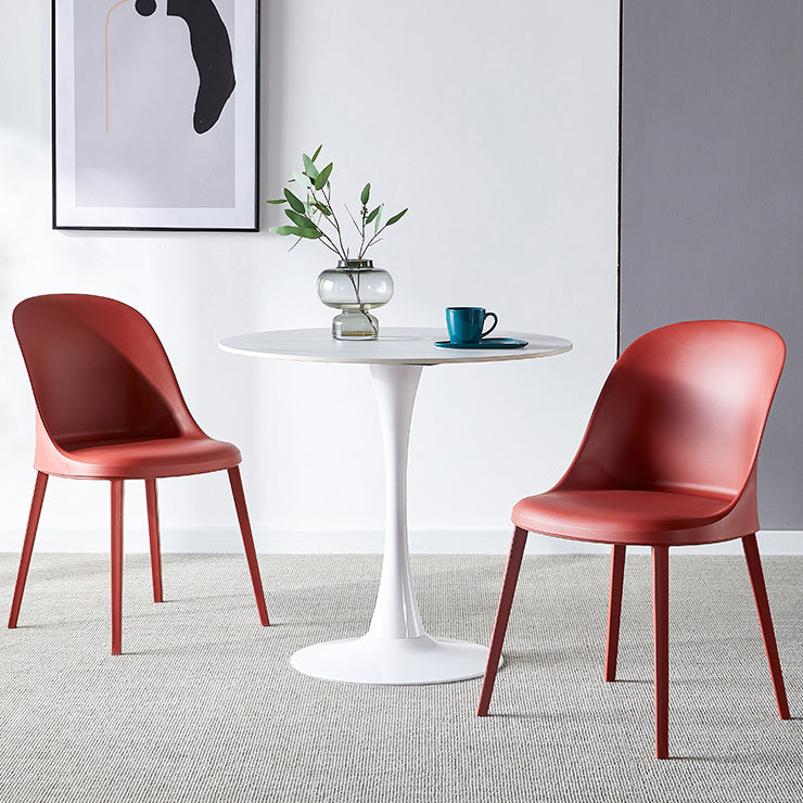 Round Dining Table Stone Top Dining Table in Black and White
