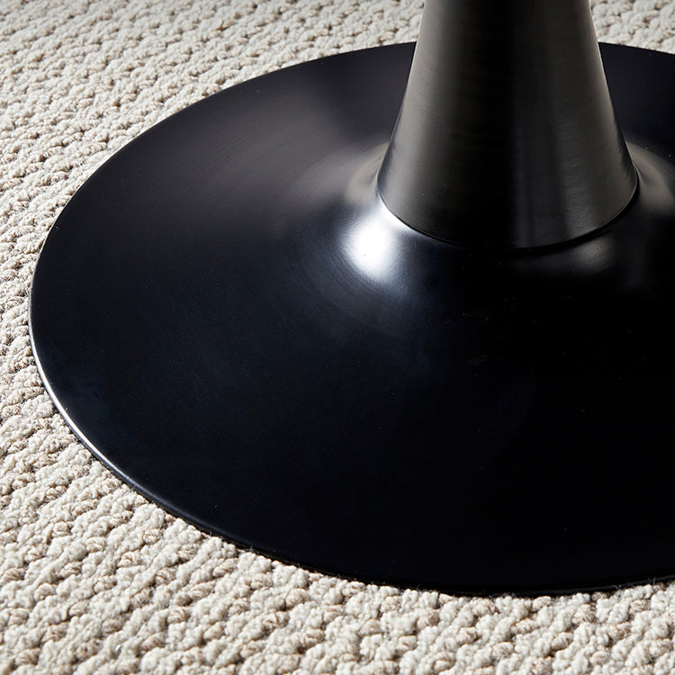 Round Dining Table Stone Top Dining Table in Black and White