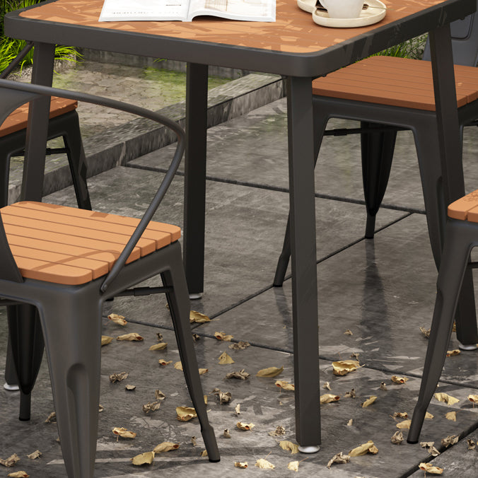 Square Dining Table Industrial Reclaimed Wood Dining Table with 4 Legs