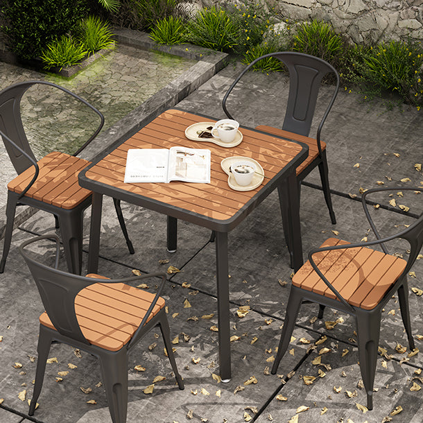 Square Dining Table Industrial Reclaimed Wood Dining Table with 4 Legs