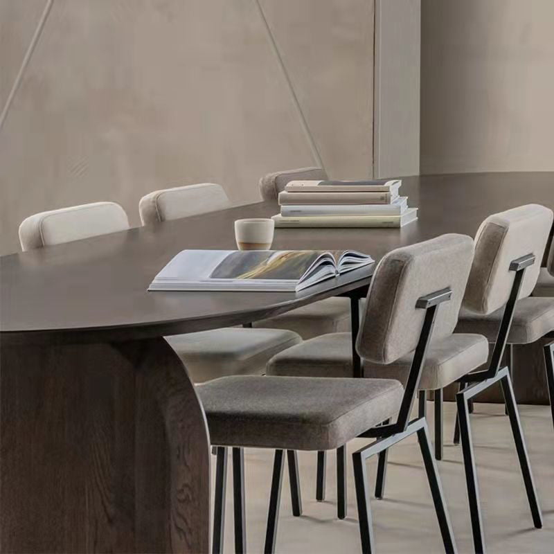 Oval Dining Table Pine Solid Wood Dining Table with Double Pedestal