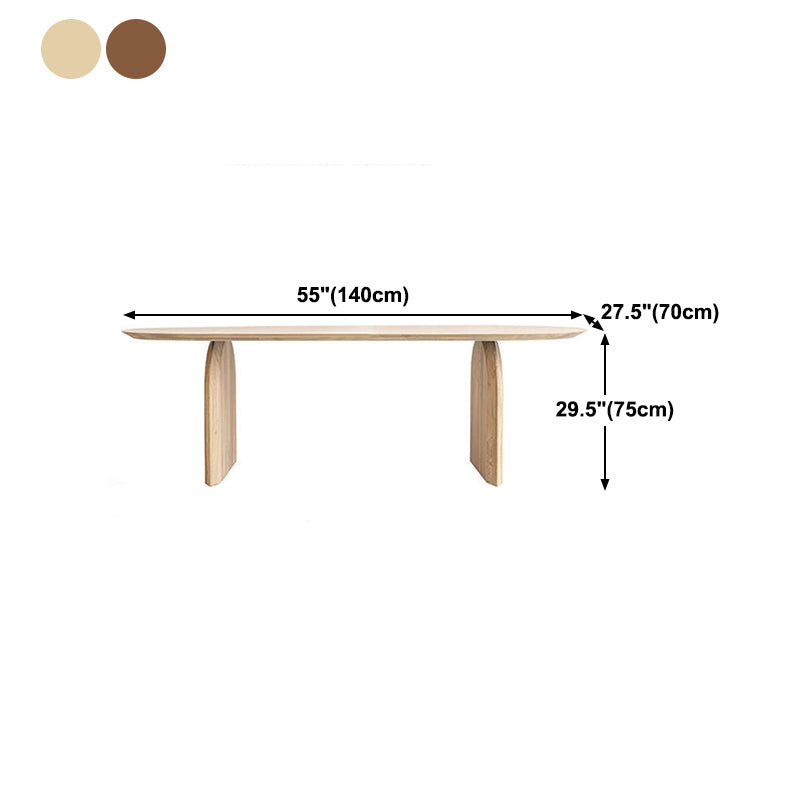 Oval Dining Table Pine Solid Wood Dining Table with Double Pedestal