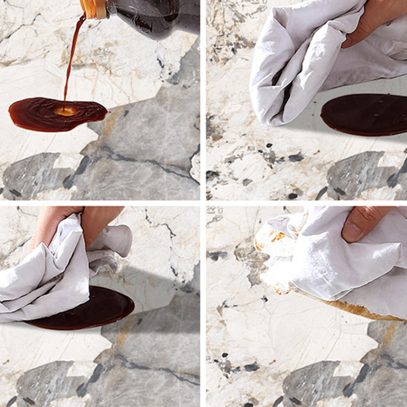 Stone Top Dining Table Industrial Rectangle Table with Pedestal Base