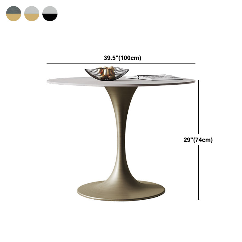 Round Dining Table Traditional Luxury Dining Table with Tulip Base