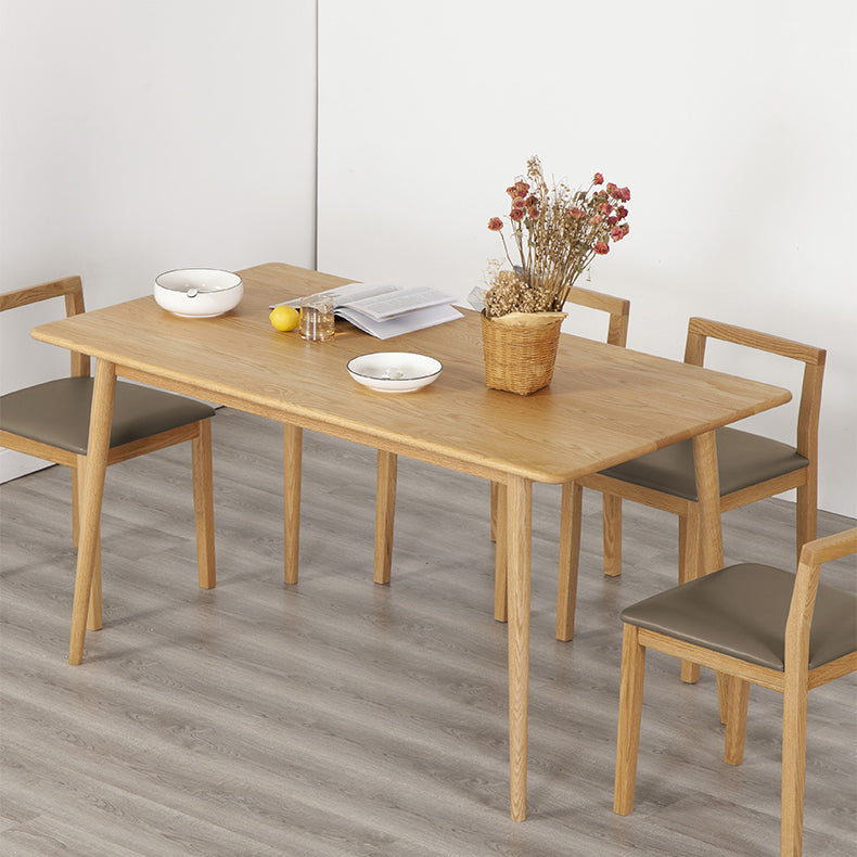 Rectangle Dining Table Solid Wood Dining Room Table in Natural