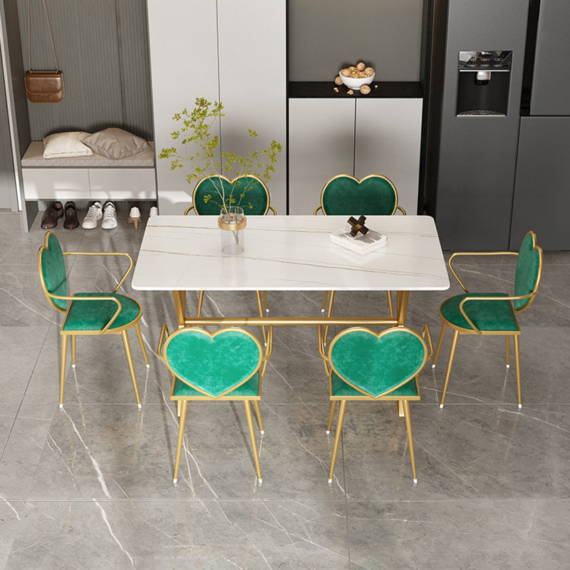 Rectangular Stone Dining Table Home Luxury Furniture with Double Pedestal in Matte Finish