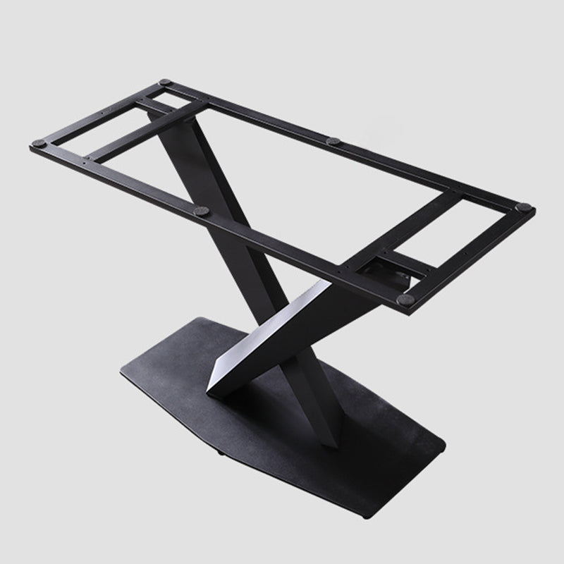 Rectangular Stone Dining Table Modern Furniture with Steel Base for Apartment