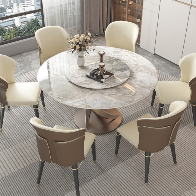 Round Dining Table Traditional Luxury Dining Table with Rose Base