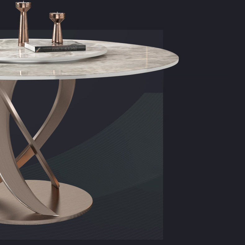 Round Dining Table Traditional Luxury Dining Table with Rose Base