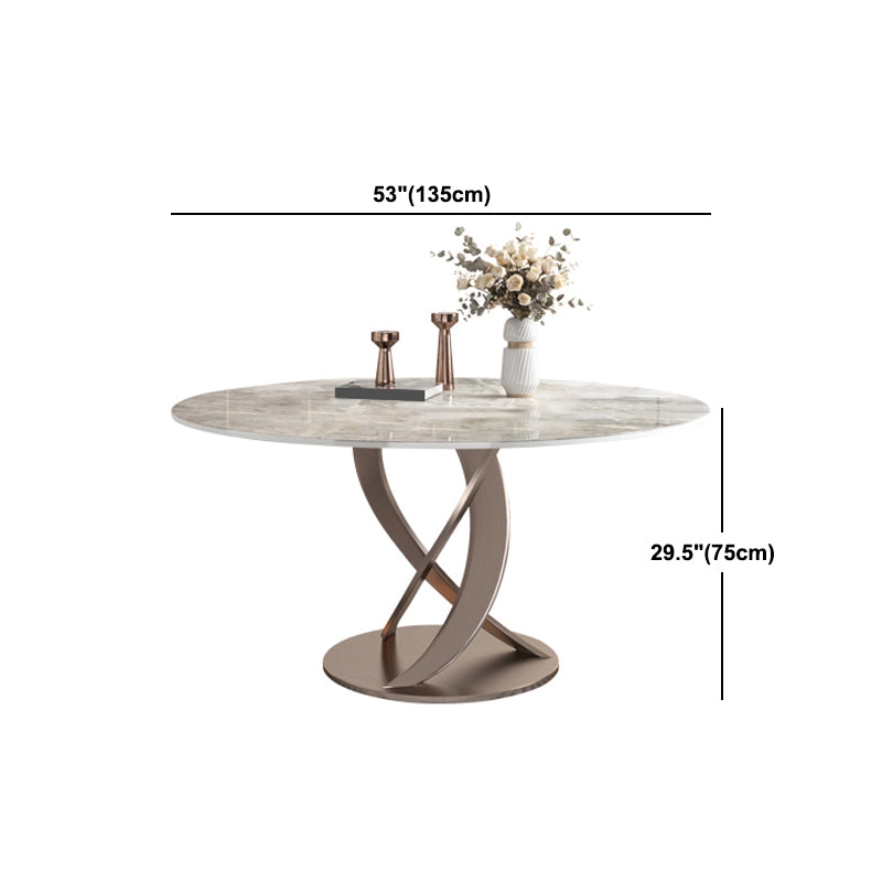 Round Dining Table Traditional Luxury Dining Table with Rose Base