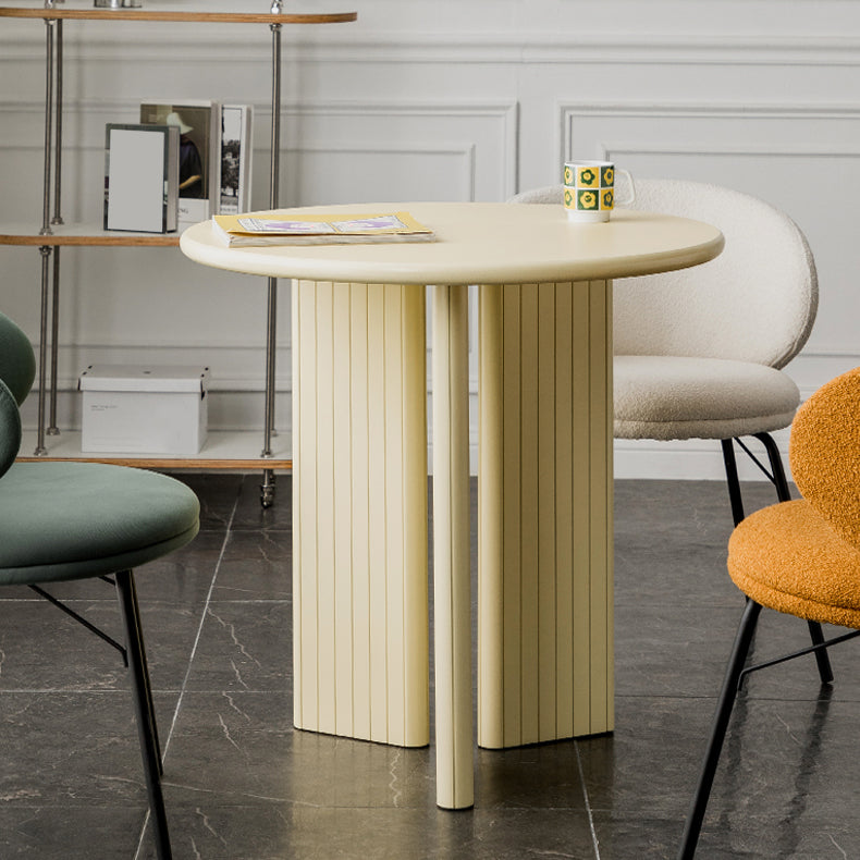 Rectangle Dining Table Engineer Wood Table in Yellow and White