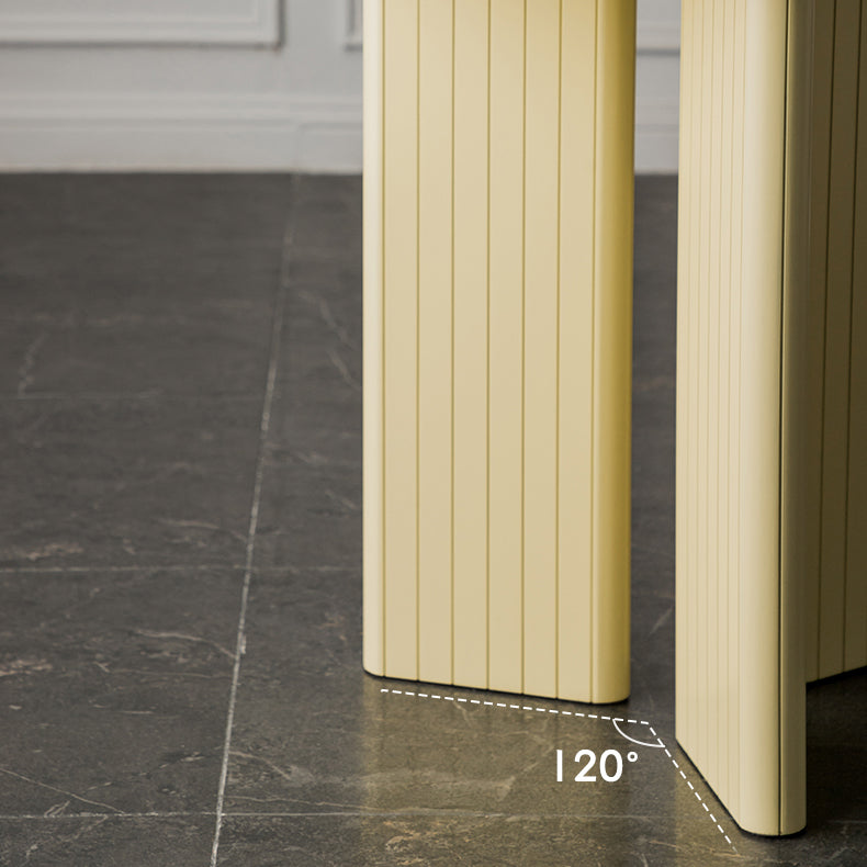 Rectangle Dining Table Engineer Wood Table in Yellow and White