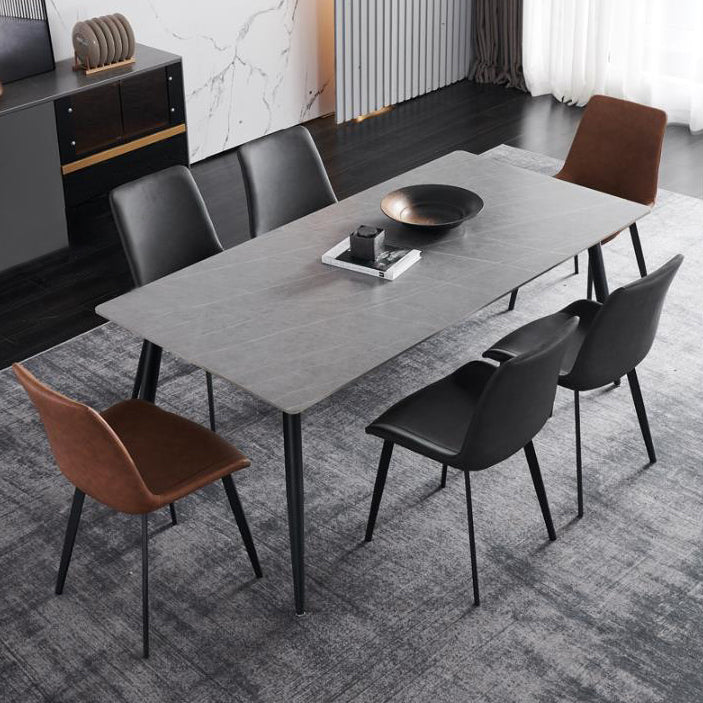 Rectangle Dining Table Stone Dining Table with 4 Legs for Dining Room