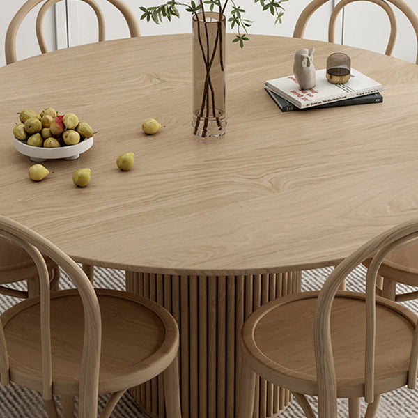 Pine Round Dining Table Contemporary Dining Table with Pedestal Base