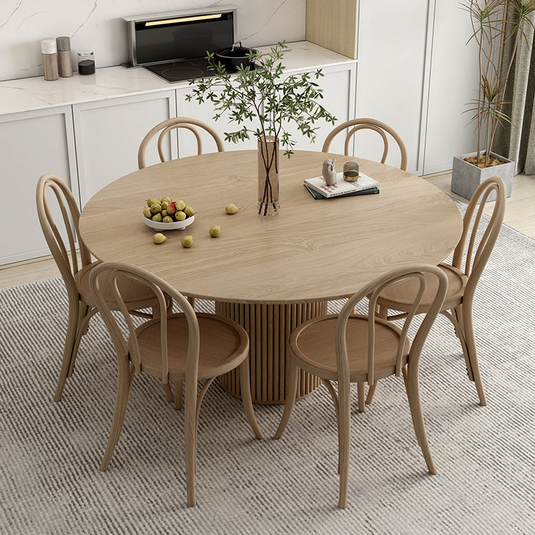 Pine Round Dining Table Contemporary Dining Table with Pedestal Base
