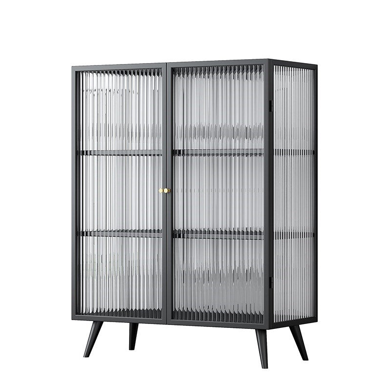 Kitchen Sideboard with Cabinets Matte Finish Metal Modern Dining Server