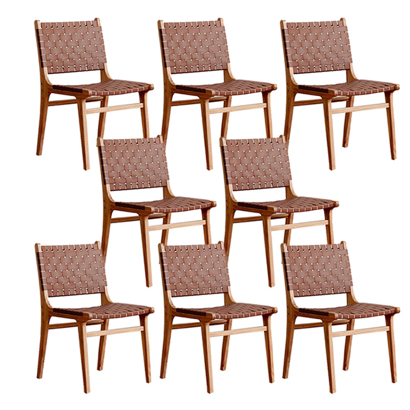 Modern Style Dining Chairs Solid Wood Open Back Dining Chair for Home