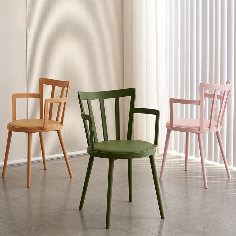 Modern Dining Chairs Arm Dining Chair with Plastic Legs for Kitchen