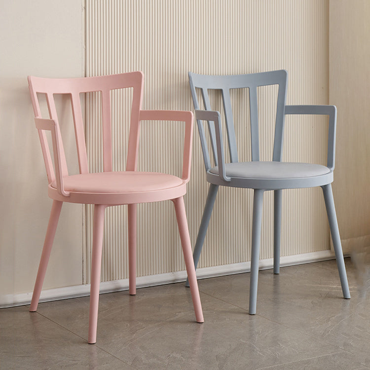 Modern Dining Chairs Arm Dining Chair with Plastic Legs for Kitchen