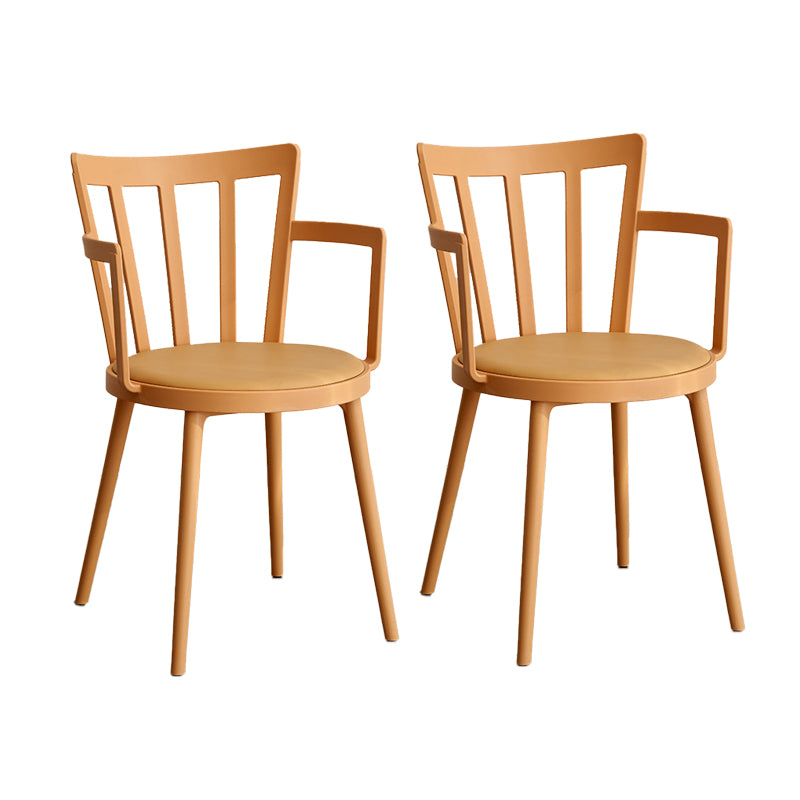 Modern Dining Chairs Arm Dining Chair with Plastic Legs for Kitchen
