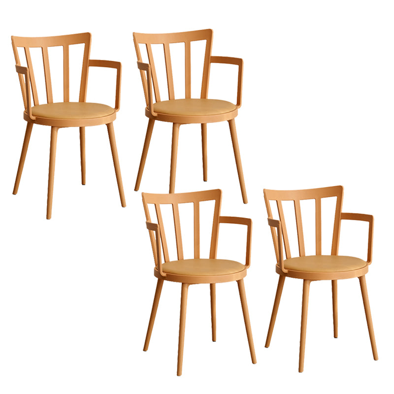 Modern Dining Chairs Arm Dining Chair with Plastic Legs for Kitchen